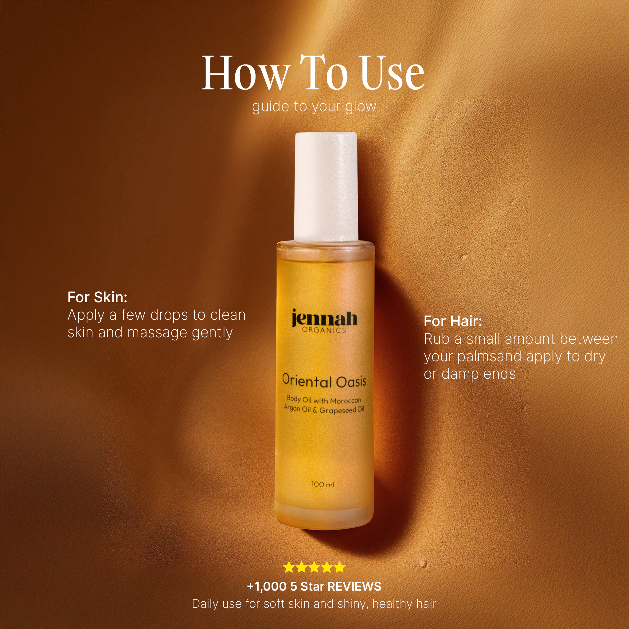 Oasis Oriental - Aceite de Lujo para Piel y Cabello con Aceite de Argán y Aceite de Semilla de Uva