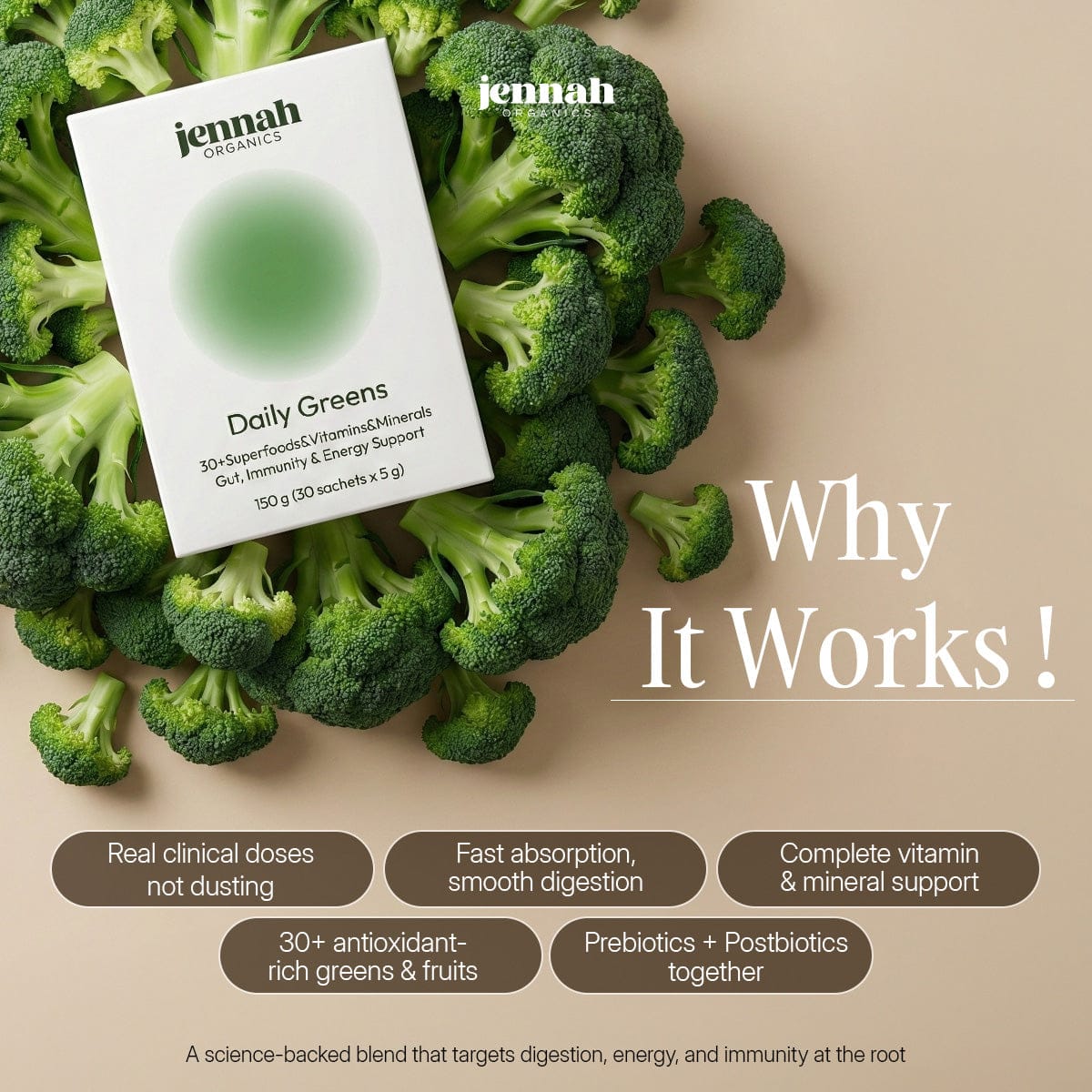 Daily Greens – Plant-Based Supergreens Powder (30 sticks)